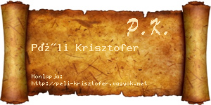 Péli Krisztofer névjegykártya